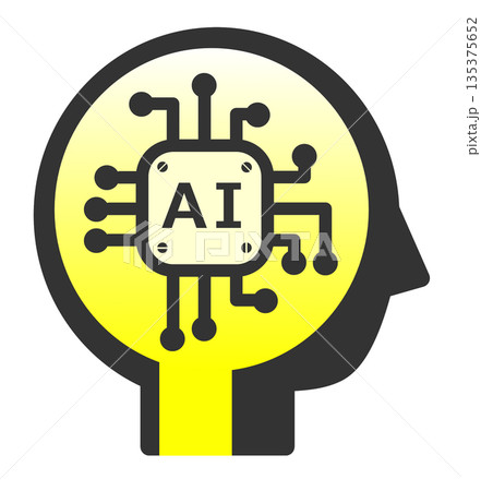 高性能で高速処理する未来技術のAI頭脳のイラスト 高性能で高速処理する未来技術のAI頭脳のイラスト 135375652