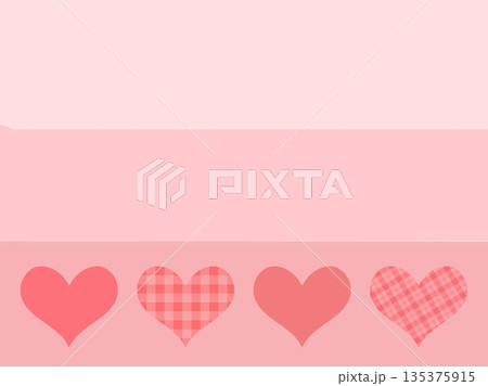 かわいいピンクのハート＿背景 135375915