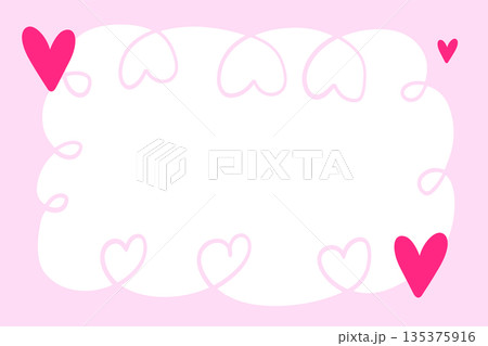 Heart rectangle frame hand drawn for element, illustration and Valentine Heart rectangle frame hand drawn for element, illustration and Valentine 135375916