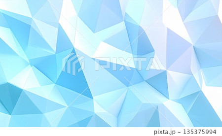 パステルブルーの低ポリ幾何学模様 背景素材 ソフトグラデーション パステルブルーの低ポリ幾何学模様 背景素材 ソフトグラデーション 135375994
