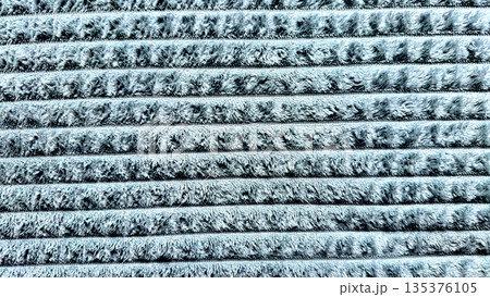 blue corduroy fabric texture macro view with soft fluffy ridges in repetitive parallel pattern evoking calm serenity ideal for minimalist wallpaper or design banner background 135376105