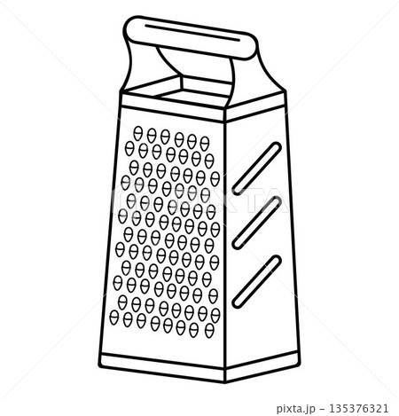 The flat grater icon is highlighted on a white background. Vector illustration. The flat grater icon is highlighted on a white background. Vector illustration. 135376321