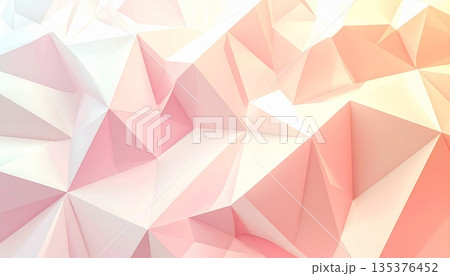 ソフトピーチパステルの低ポリ幾何学模様 背景素材 温かみグラデーション ソフトピーチパステルの低ポリ幾何学模様 背景素材 温かみグラデーション 135376452