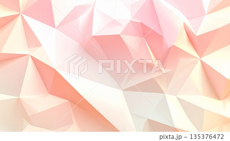 ソフトピーチパステルの低ポリ幾何学模様 背景素材 温かみグラデーション ソフトピーチパステルの低ポリ幾何学模様 背景素材 温かみグラデーション 135376472