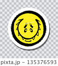 Graffiti emoticon. Smiling face painted spray paint on transparent background sticker. Vector illustration 135376593