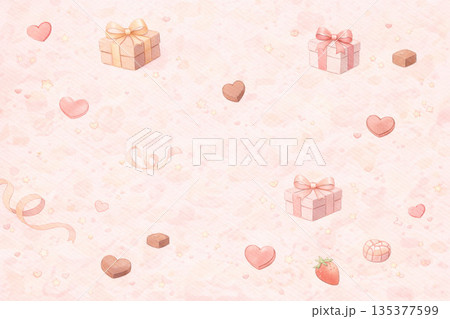 バレンタインシリーズ：間隔を広めに取った大人向けバレンタイン背景 135377599