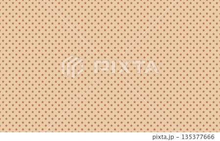 ビンテージ風の横に掠れた星マークが並ぶ茶色い壁紙 135377666