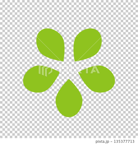 緑色のシンプルな植物モチーフ イラスト素材 135377713