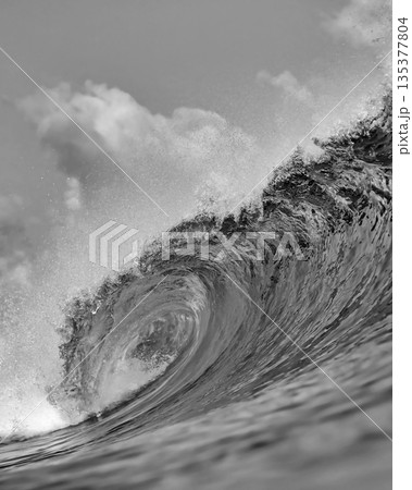 Dynamic Monochrome Depiction, Vivid Black And White Waterscape Dynamic Monochrome Depiction, Vivid Black And White Waterscape 135377804