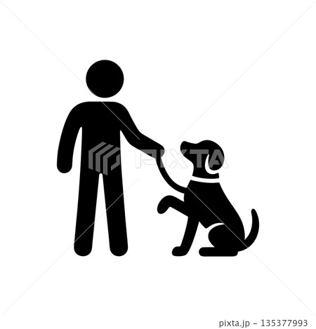 Leading Dog On Leash Icon 135377993