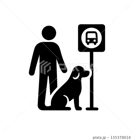 Patient Waiting at Bus Stop Icon 135378018