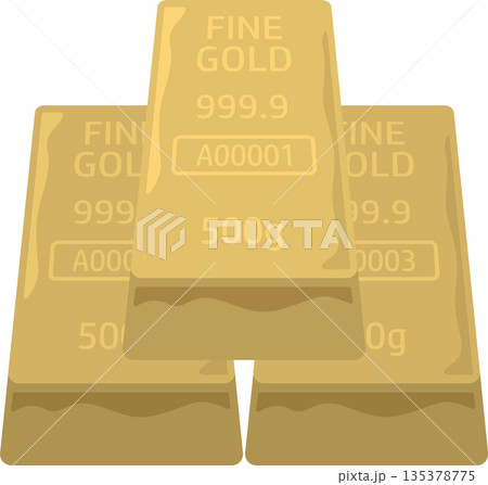 ゴールドのインゴット 135378775