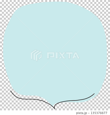 A simple, hand-drawn, downward-facing horizontal line speech bubble (light blue) A simple, hand-drawn, downward-facing horizontal line speech bubble (light blue) 135378877