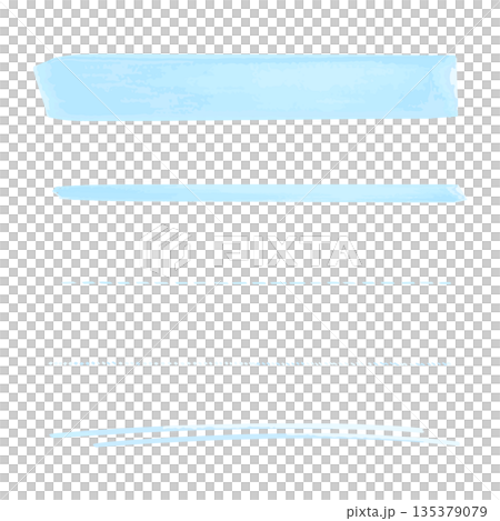 Hand-drawn underline marker set for highlighting, highlighting important points, borders, and text emphasis. 135379079