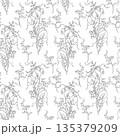 Seamless Pattern with Black and White Floral Ornament 135379209