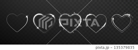 Heart white light line isolated on transparent background. Heart light glow effect banner design. Heart white light line isolated on transparent background. Heart light glow effect banner design. 135379835