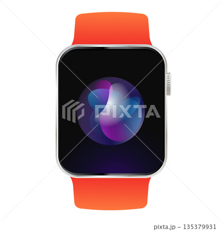 smart watch glowing sphere representing virtual voice assistant AI artificial intelligence smart technology and futuristic communication 135379931