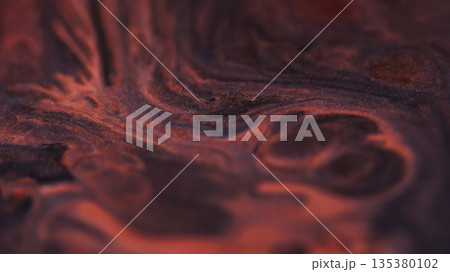 Paint wave. Glitter mix. Defocused orange purple color in water grain texture marble liquid floating on abstract creative background. Paint wave. Glitter mix. Defocused orange purple color in water grain texture marble liquid floating on abstract creative background. 135380102