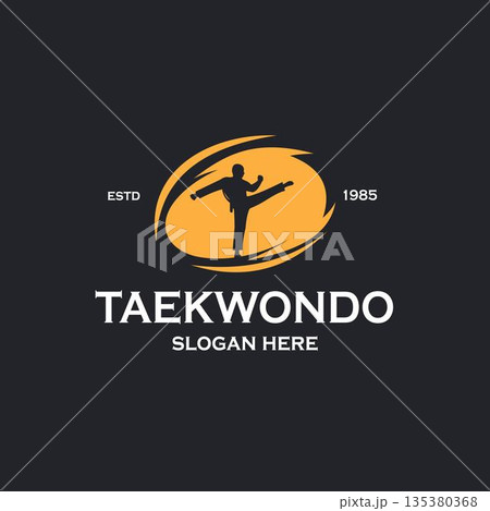 Martial Arts karate Kick Silhouette Logo 135380368