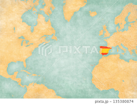 Map of North Atlantic Ocean - Spain Map of North Atlantic Ocean - Spain 135380874