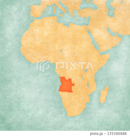 Map of Africa - Angola 135380886