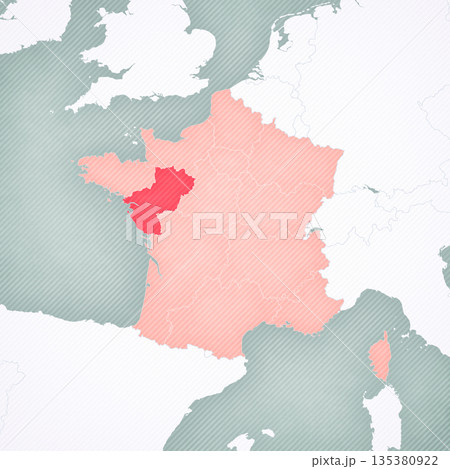 Map of France - Pays de la Loire 135380922