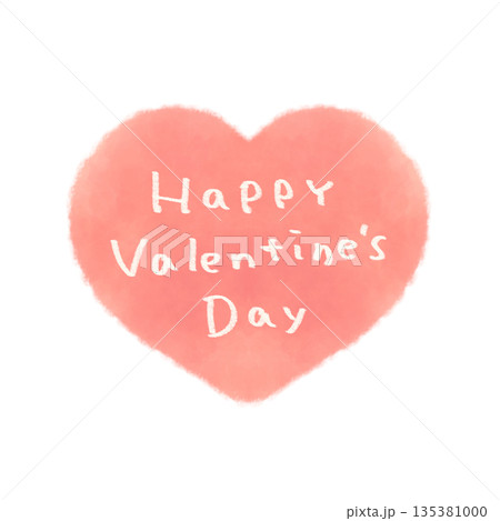 バレンタインの文字入りハート ピンク 135381000