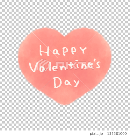 バレンタインの文字入りハート ピンク 135381000