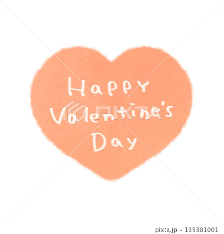 バレンタインの文字入りハート ピンク 135381001