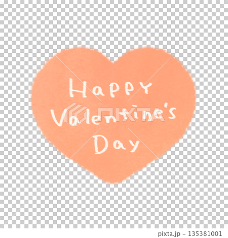 Pink heart with Valentine's Day lettering 135381001