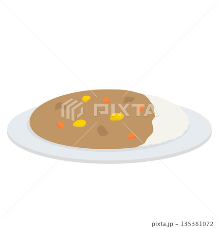 カレーライスのイラスト 135381072