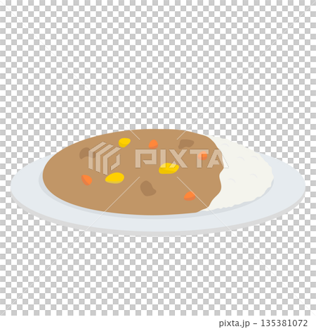 カレーライスのイラスト 135381072