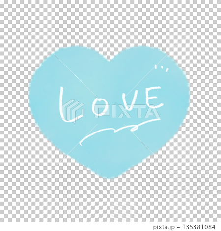 Hand-drawn heart icon with LOVE lettering, watercolor style, blue Hand-drawn heart icon with LOVE lettering, watercolor style, blue 135381084