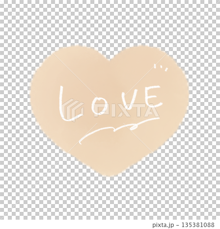 Hand-drawn heart icon with the word LOVE, watercolor style, brown Hand-drawn heart icon with the word LOVE, watercolor style, brown 135381088