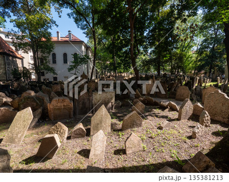 The Old Jewish Cemetery in Prague, located in the Jewish Quarter 135381213