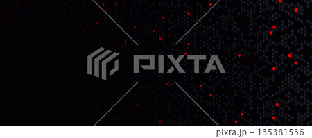 Futuristic dark hexagon honeycomb tech background, red glowing particles for cyber, data, gaming, esports, websites, presentations. Black Hi-tech backgrounds for banners and apps. Vector illustration Futuristic dark hexagon honeycomb tech background, red glowing particles for cyber, data, gaming, esports, websites, presentations. Black Hi-tech backgrounds for banners and apps. Vector illustration 135381536