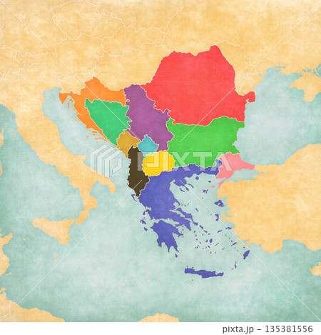 Map of Balkans - All countries 135381556