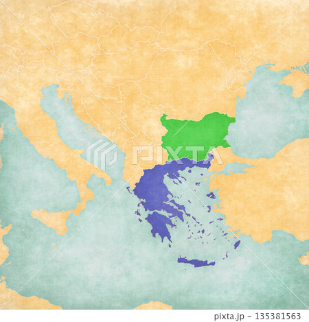 Map of Balkans - Bulgaria and Greece 135381563