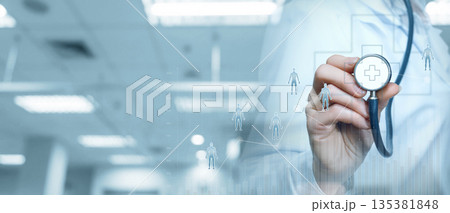 Pro with stethoscope. 135381848