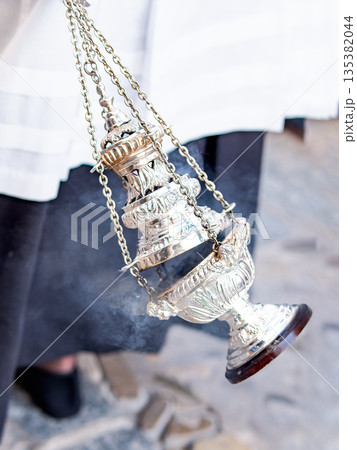 Botafumeiro in an Holy Week procession in Spain Botafumeiro in an Holy Week procession in Spain 135382044