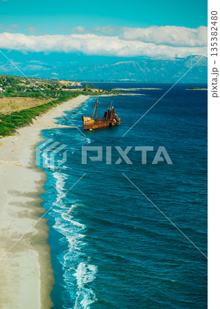 The famous shipwreck near Gythio Greece The famous shipwreck near Gythio Greece 135382480