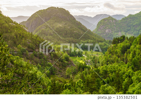 Norway scenic mountain landscape. Norway scenic mountain landscape. 135382501