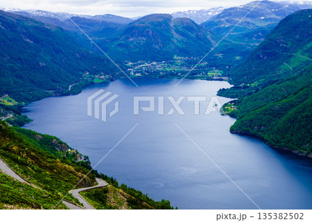 Mountains fjord landscape, Norway 135382502