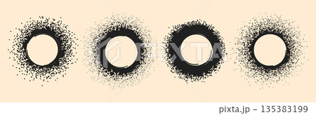 Abstract grunge frames. Hand drawn charcoal...のイラスト素材 [135383199] - PIXTA