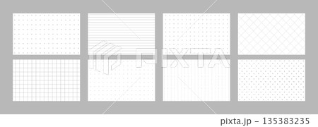 Simple diary sheet template. Notebook page or journal. Minimalist design and seamless printable background. Vector illustration 135383235
