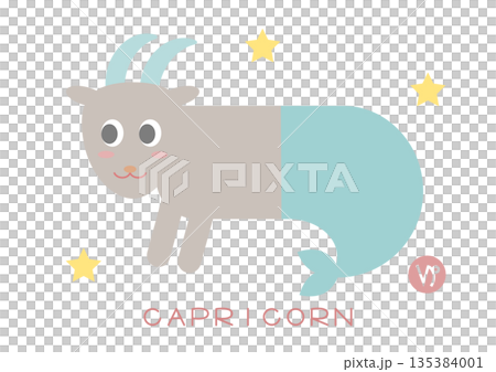 かわいい山羊座のベクターイラスト 135384001