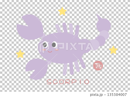 かわいい蠍座のベクターイラスト 135384007