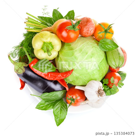 Fresh fruit assortment white background Fresh fruit assortment white background 135384073