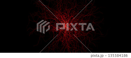 Cyber security neural network medical background with glowing red lines on dark black space. Digital networks backdrop for tech presentations, data banners, hacking, AI concepts. Vector illustration. Cyber security neural network medical background with glowing red lines on dark black space. Digital networks backdrop for tech presentations, data banners, hacking, AI concepts. Vector illustration. 135384186