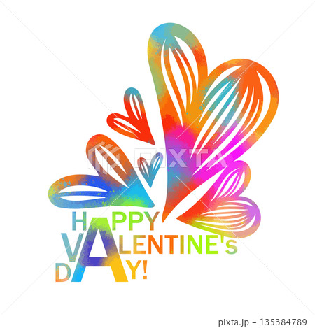 simple valentines day card with hearts, flat vector illustration, perfect for your holiday background, textile, greeting card, wrapping simple valentines day card with hearts, flat vector illustration, perfect for your holiday background, textile, greeting card, wrapping 135384789
